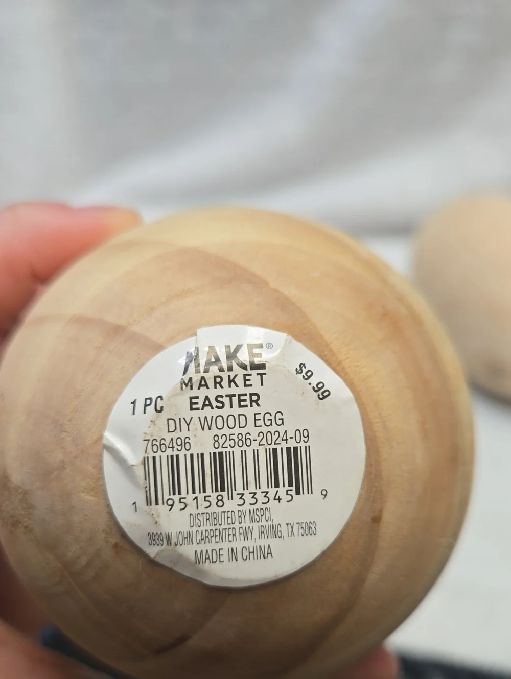 🌞2 Pack - Makers Market Natural Wood DIY Easter Egg